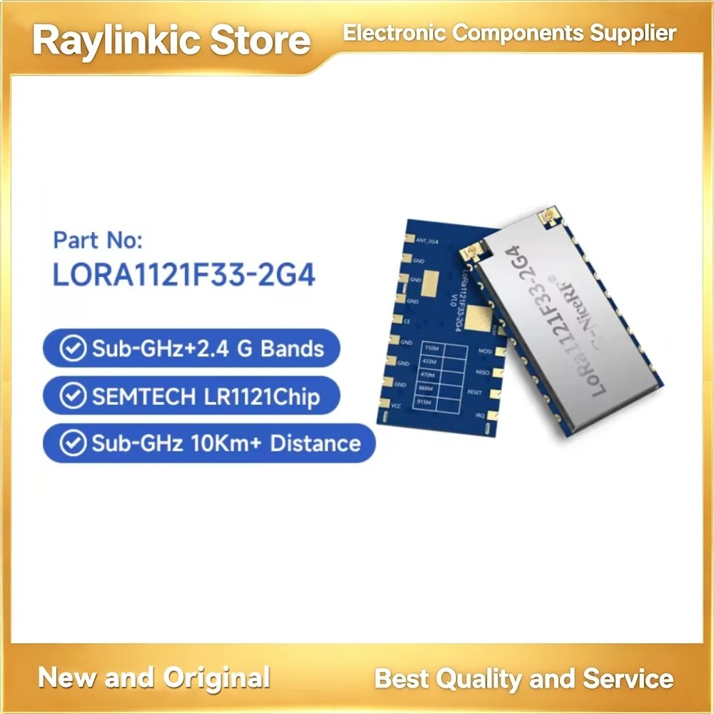 G-NiceRF LoRa1121F33-2G4 High-Power 2W Wireless Communication Module LR1121 Chip for Long-Range Data Transmission