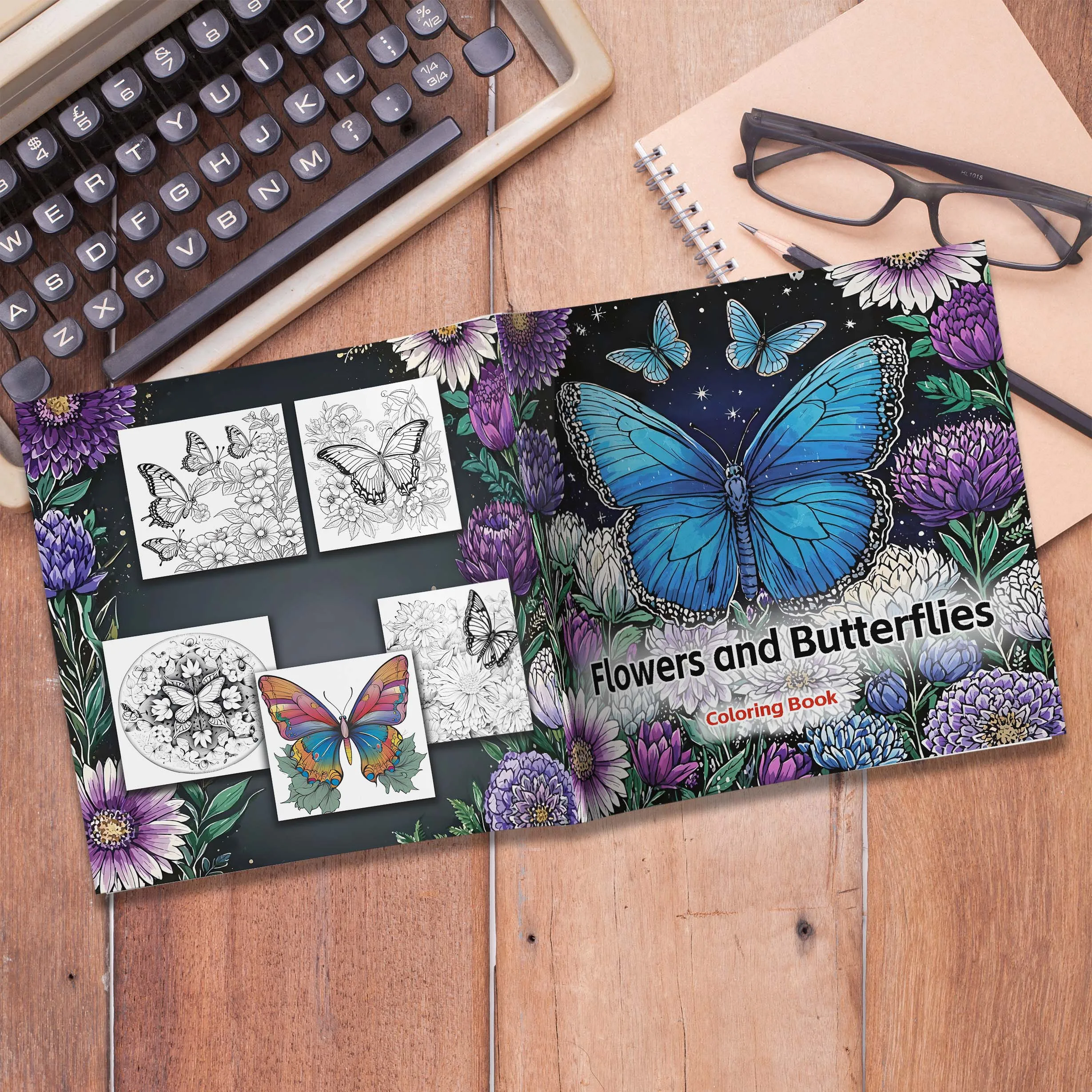 Flowers and Butterflies Coloring Book For Adult Relieve Stress Kill Time Graffiti Painting Drawing Art Books Perfect Gift image 3