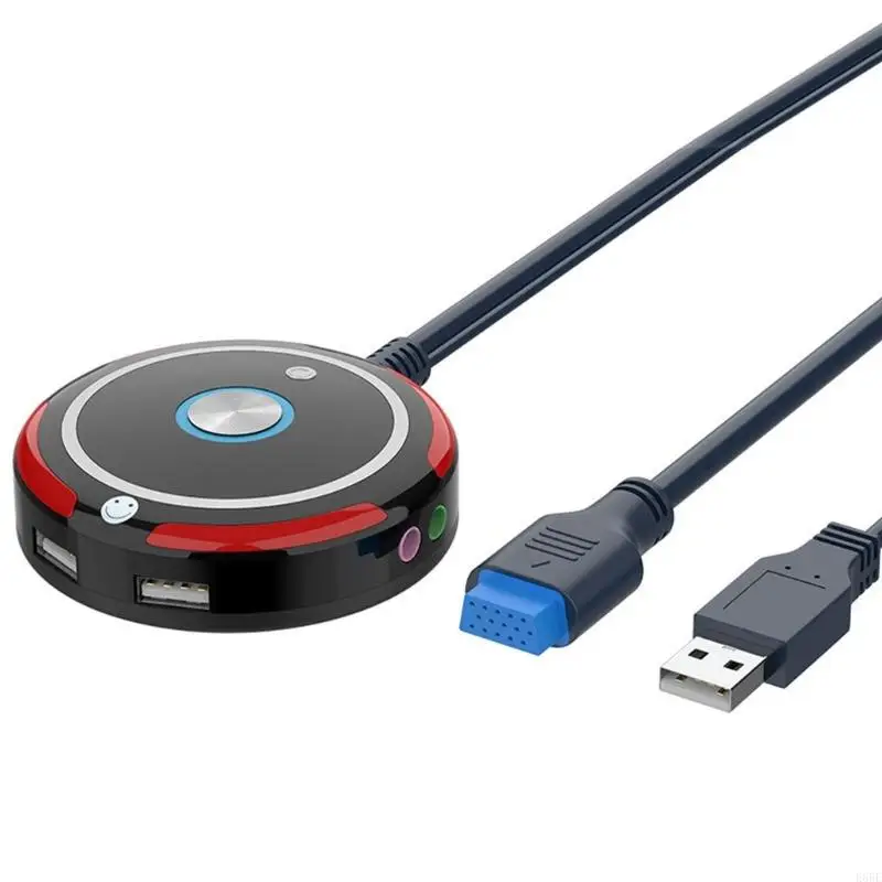 E65E Conveniente Switches Computador Desktop com porta USB e Audios para Internet Cafes