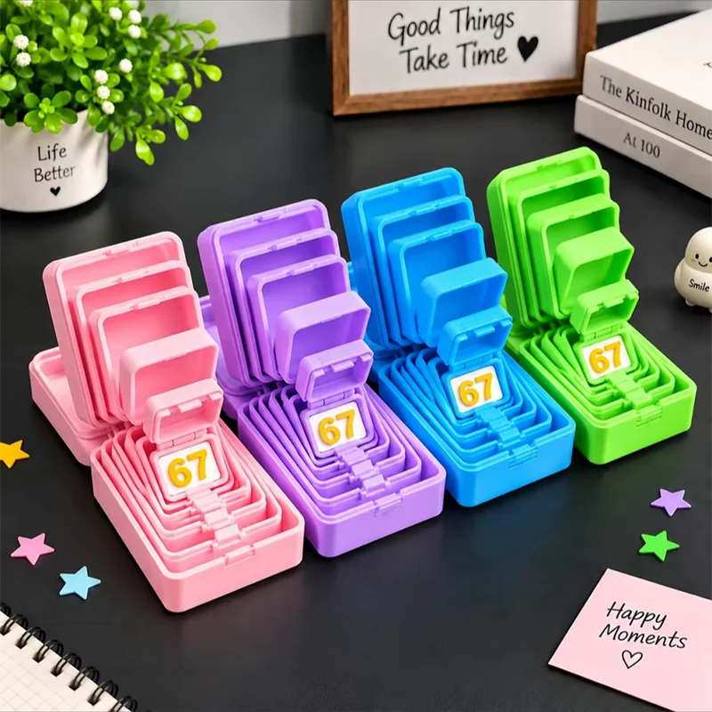 New 6 Layers Nesting Surprise Box 3D Printed Prank Fidget Toy Funny Stress Relief Storage Box Novelty Party Trick Christmas Gift