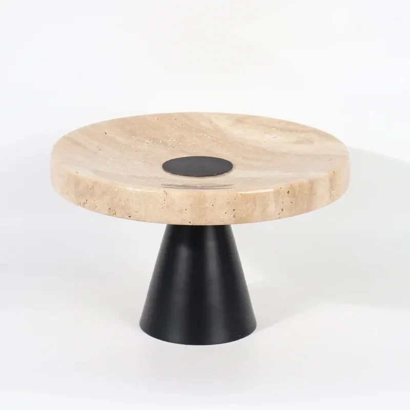 high quality Yellow travertine round living dining room TV cinet coffee tle dktop fruit plate