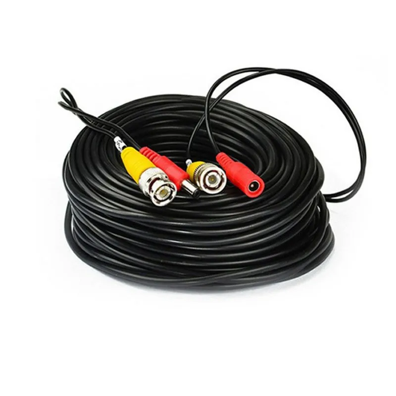 BNC Video Power Cable 5M/10M/15M/20M/30M Output DC Plug Cable for DC CCTV Camera Surveillance DVR System Accessories E2