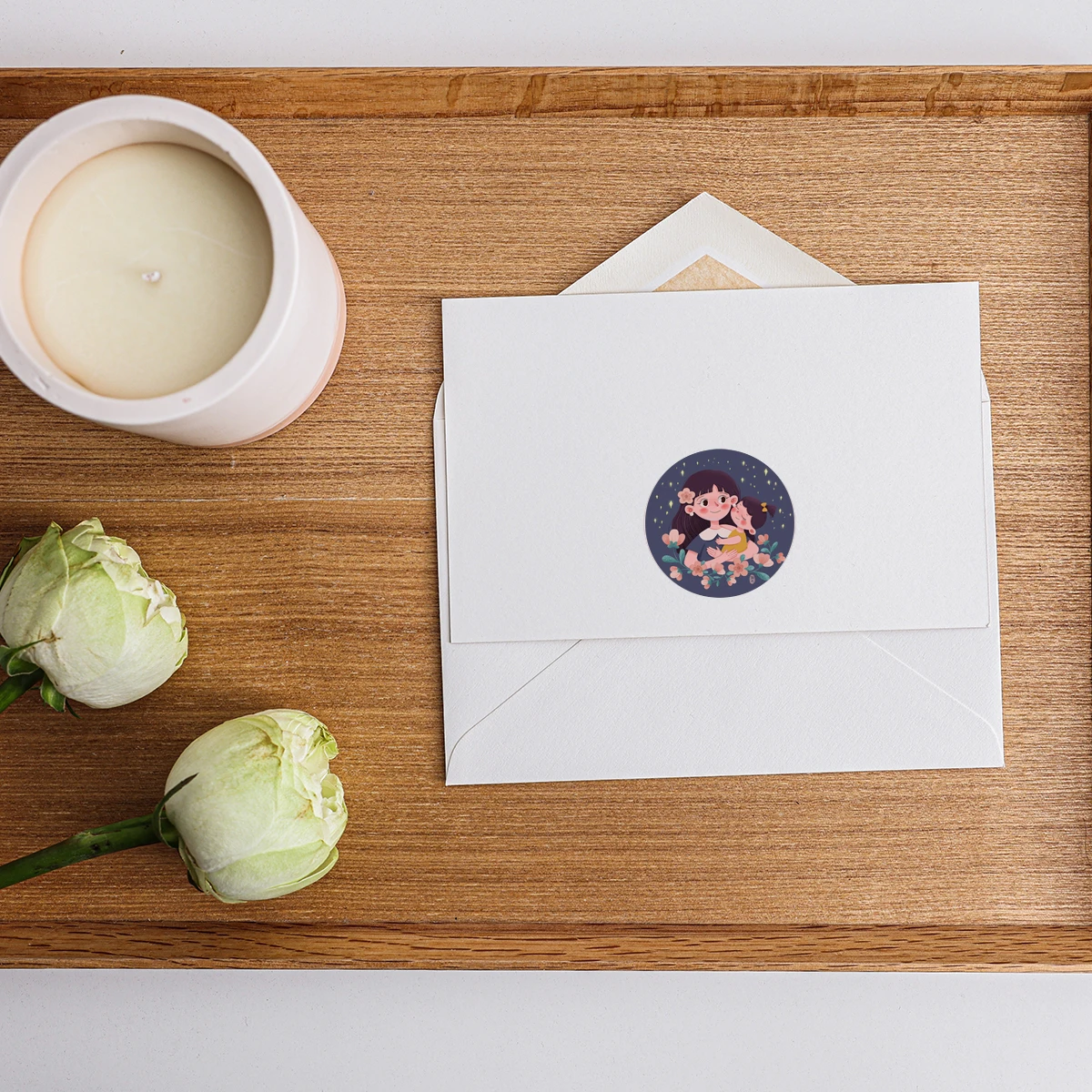 母の日のステッカーが付いた丸いラベル,パーソナライズされた,手作りのギフトカードの装飾,エンベロープ,ギフト包装ボックス,装飾,500個