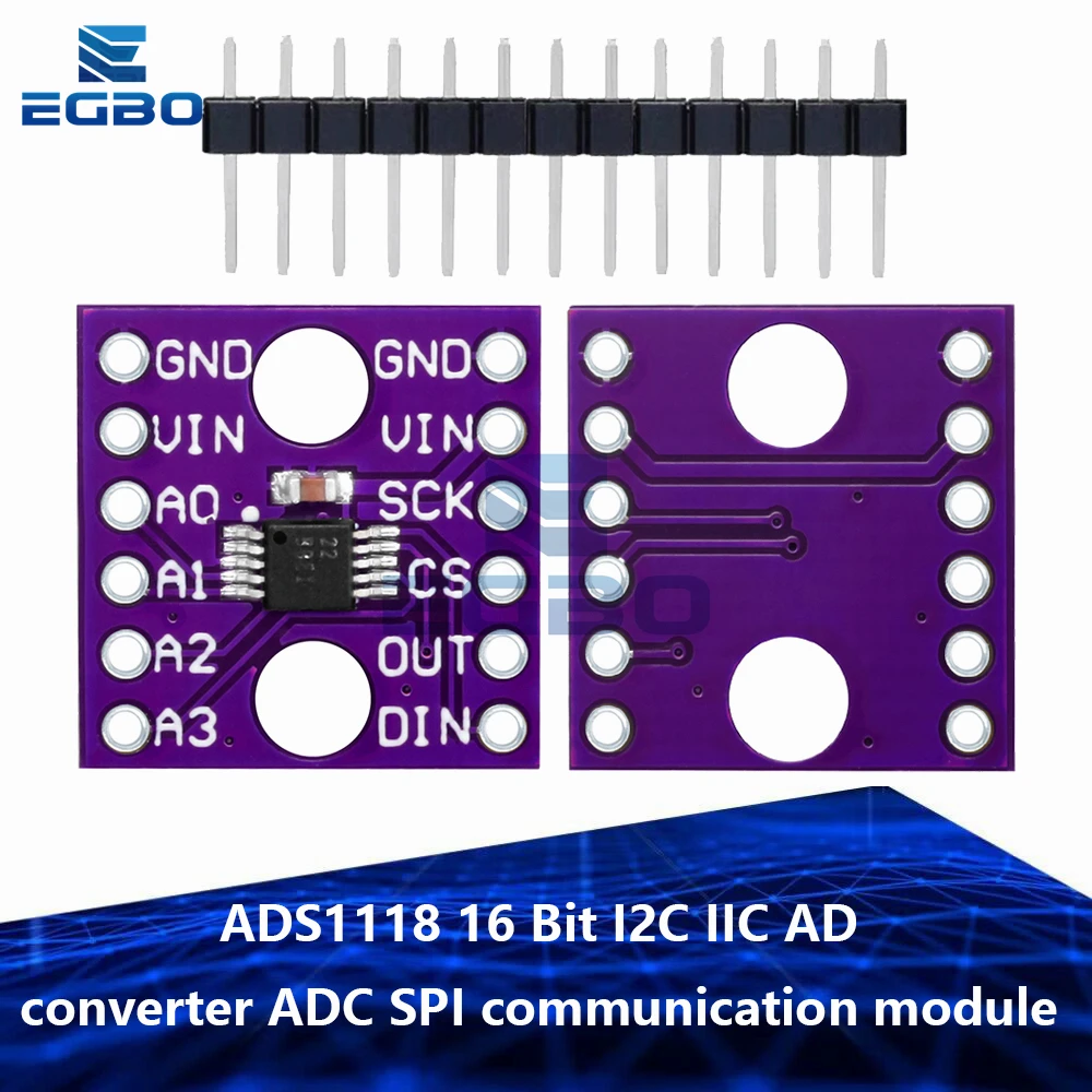 ADS1118 16 بت I2C IIC AD محول ADC SPI لوحة تطوير وحدة الاتصالات لاردوينو