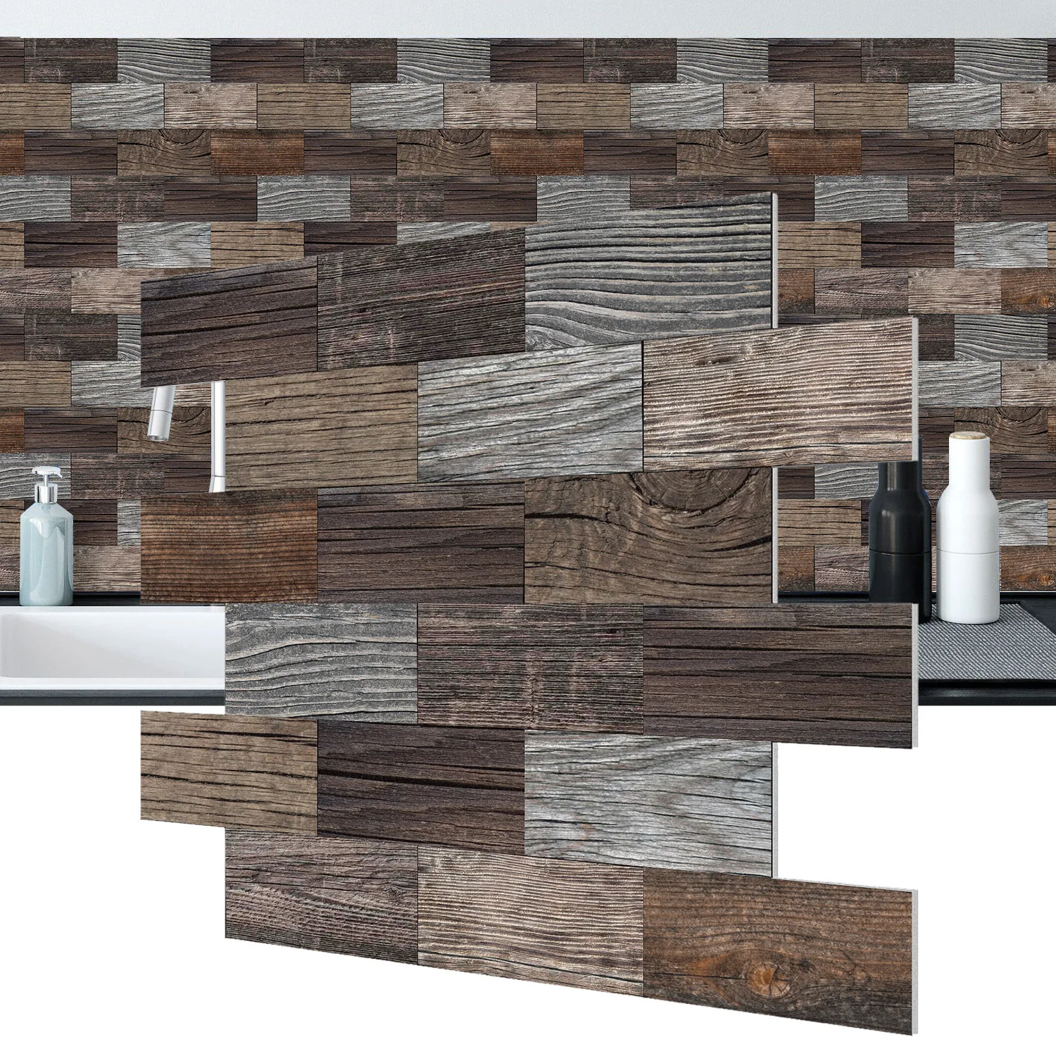 

Adhesive Wall Panel Irregular Patchwork Self-Stick Waterproof & Soundproof Foam Tiles for Home Decor Partition Wall Kitchen