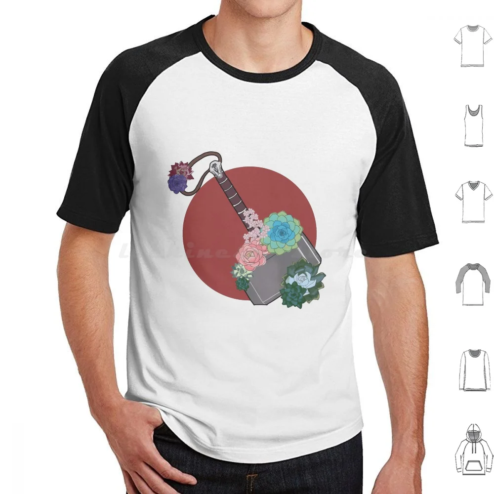 God Of Thunder Hammer With Succulents T Shirt 6xl Cotton Cool Tee Superhero Comic Comics Infinity War Endgame Ragnarok Endgame