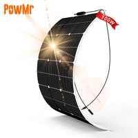 PowMr 100W Flexible Solar Panel 12V Monocrystalline Bendable Solar Cell 18V Solar Battery Camping RV Boat Mobile Power Supplies