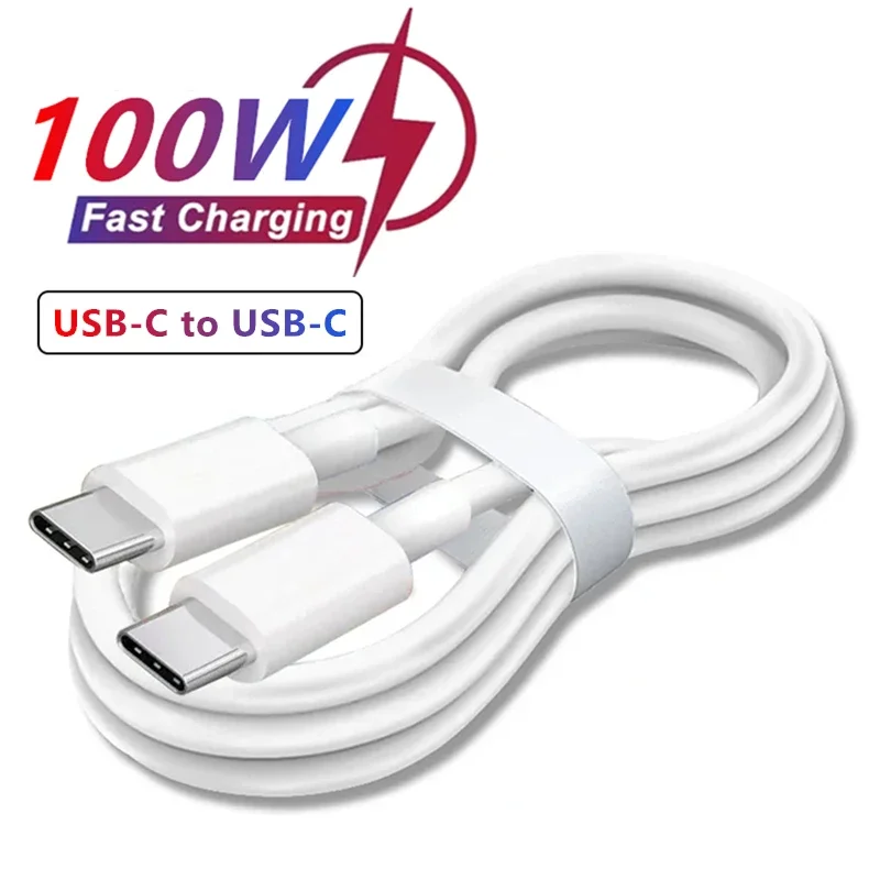 PD100W USB C to USB C Fast Charger Cable for iPhone 15 Samsung Huawei Xiaomi Redmi OPPO POCO Type-C to Type-C Charging Data Cord