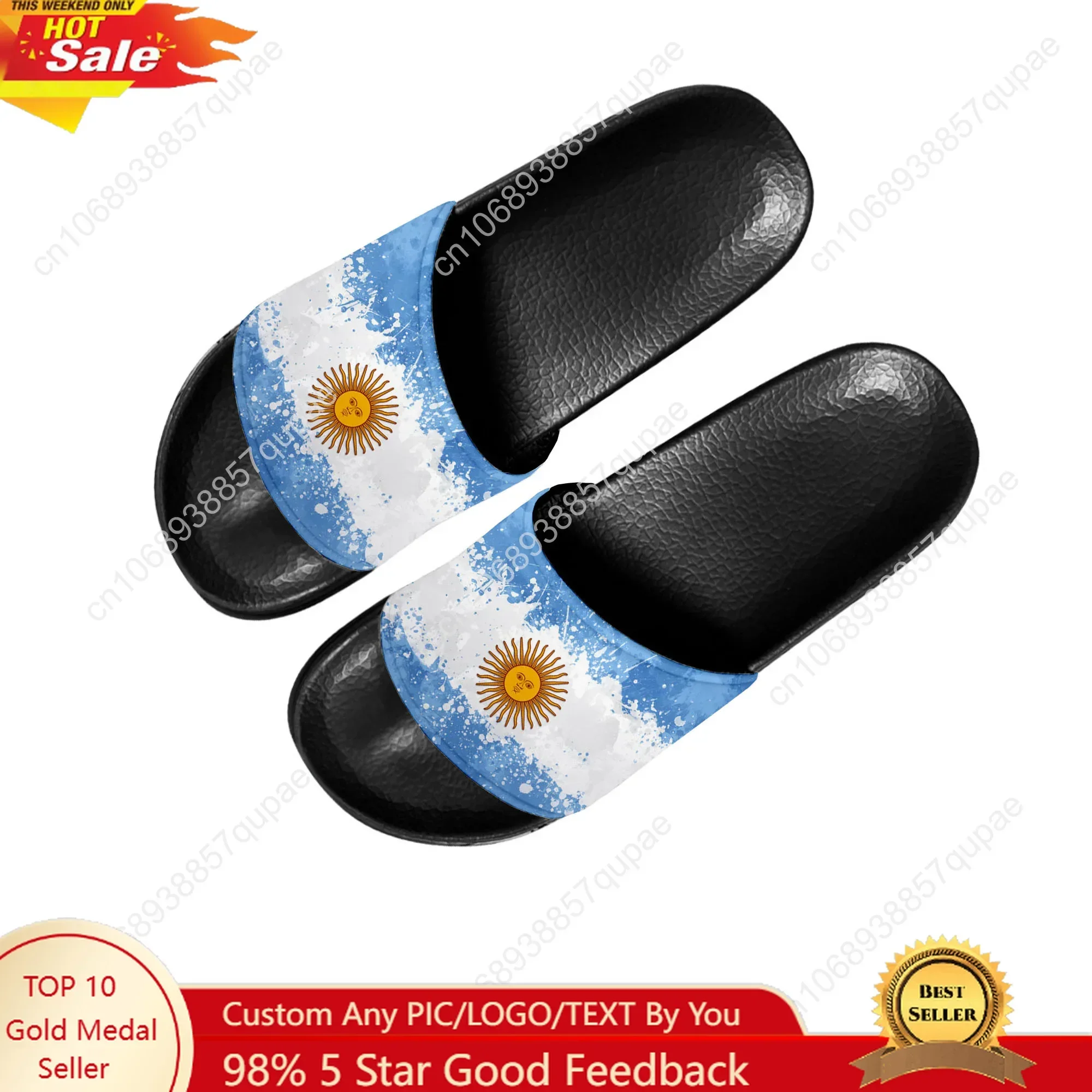 Argentina National Flag Slippers Home Water Shoes Men Women Teenagers Fashion Beach Pool Sandals Tailor-made Summer Slipper