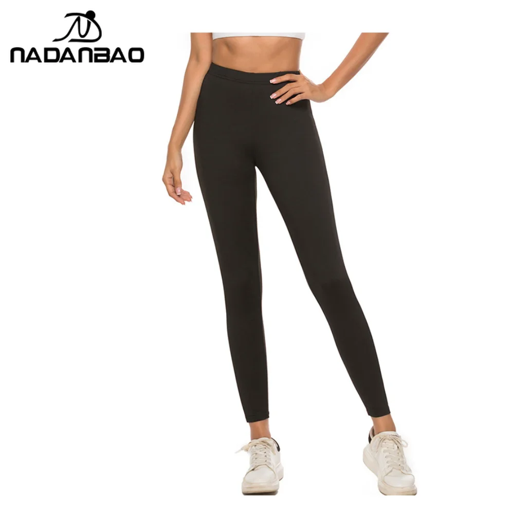 Nadanbao Summer Letter Printing Leggings for Women Outdoor Sports Pants Mid Waist Sexy Tights Gym Fitness Yoga Trousers Bottom