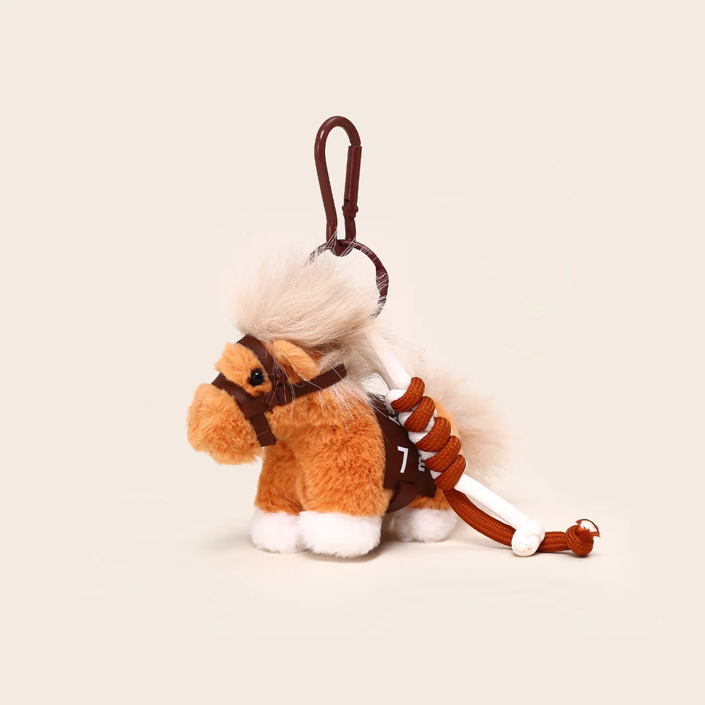 Nouveau produit Original: argent, année du cheval, pendentif de poupée en peluche, porte-clés mignon, cadeau de poupée