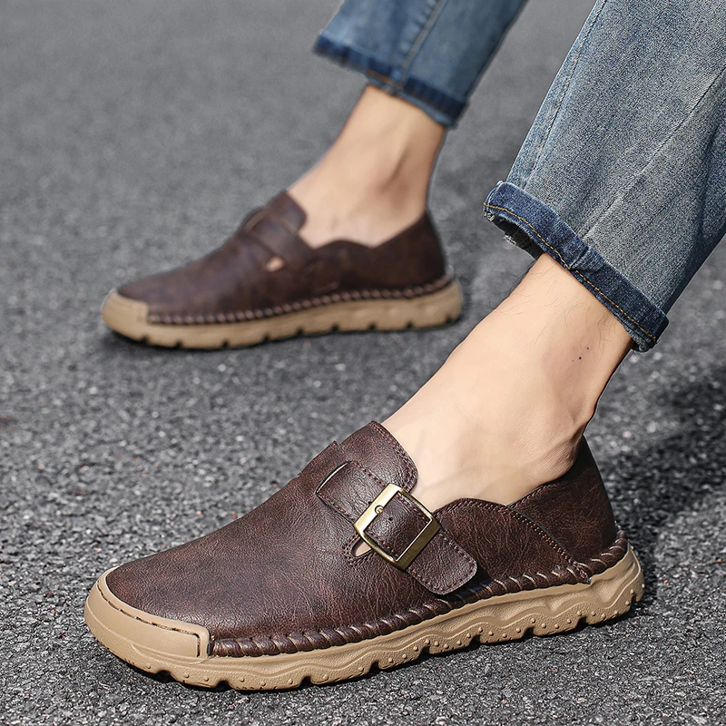 

Fashionable Anti Slip and Comfortable Walking Shoes Mens High-quality Handmade Loafers Branded Business Breathable Leather Shoes