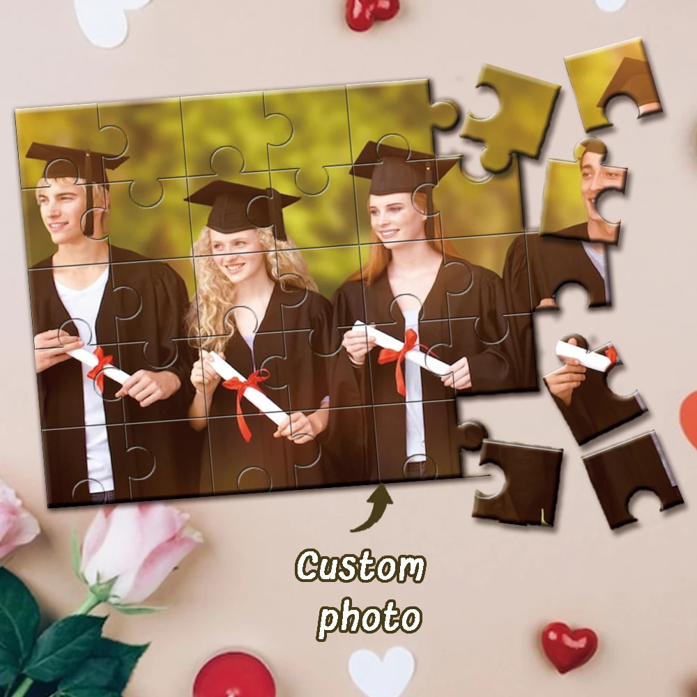 Puzzle personnalisé DIY, pièces de puzzle en bois permettant d'ajouter des photos soi-même, jouet puzzle en bois pour développer l'intelligence
