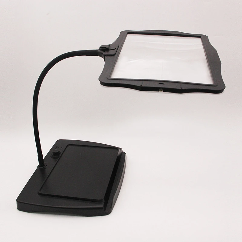 

3X Large LED Full Page Desktop Magnifier with Detachable Stand Table Magnifying Glass Ideal for Reading Crafting Low Vision Aids
