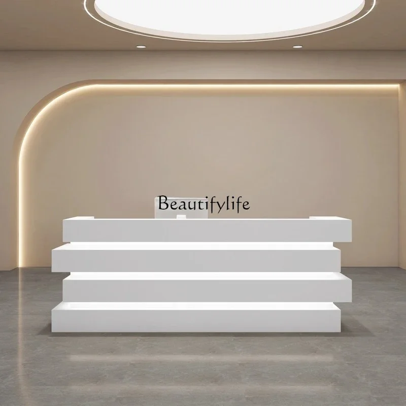 

05 FG17Beauty Salon Bar Counter Cashier Commercial Company Simple Hair Salon Creative Reception Desk
