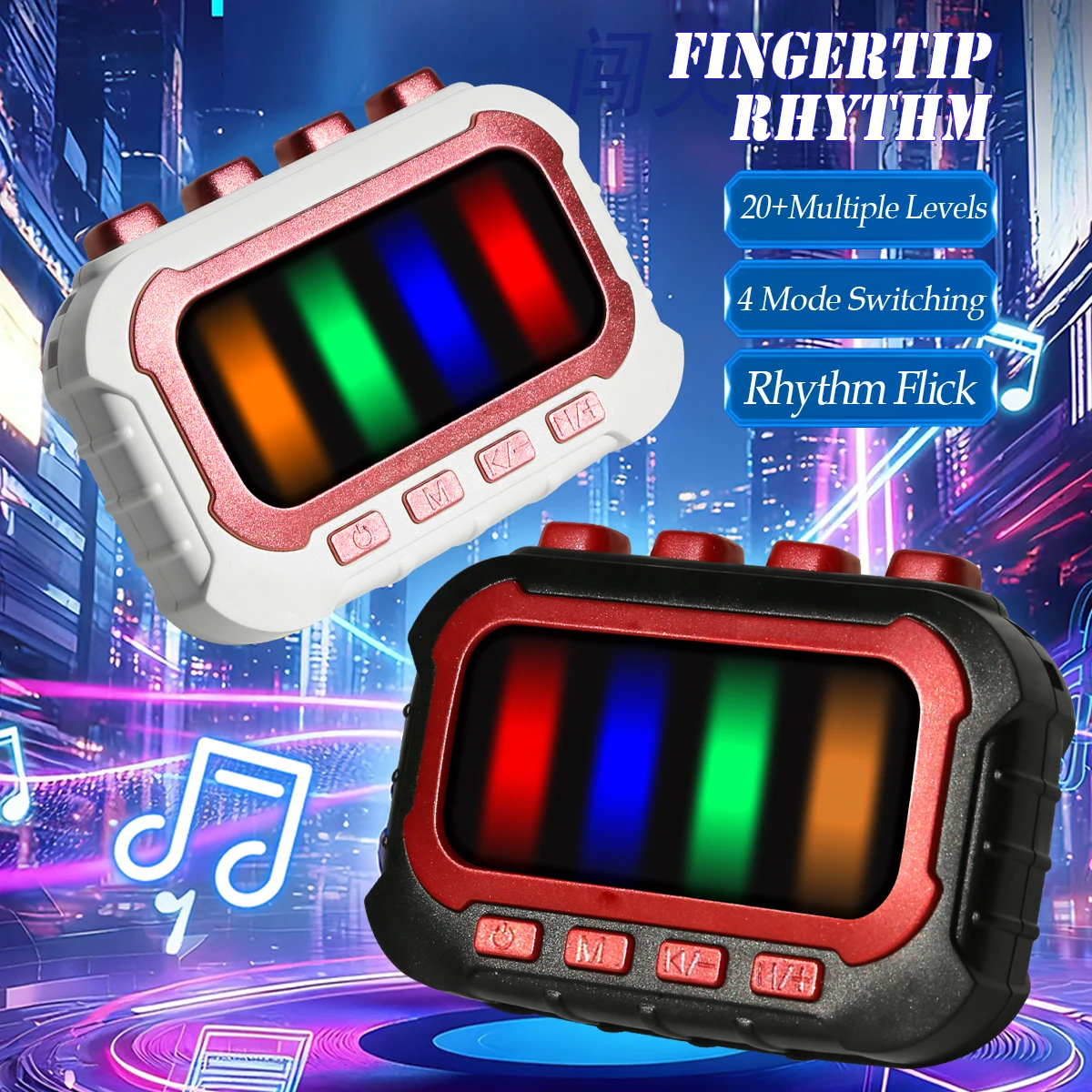 Rhythm Flick Toys for Kids, Finger Rhythm with Lights and Musics 4 Modes 20 Rhythm Tracks Play not include battery Gifts for kid