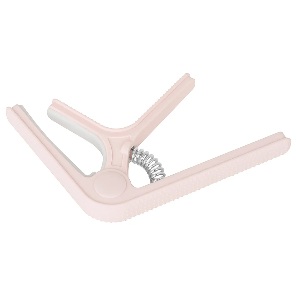 Mandolin Capo Plastic Silicone Protective Guitar Ukulele Universal Clip with Anti-slip Points Electronic Accessories Part Pink