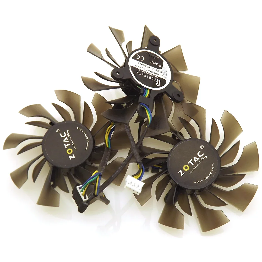 3pcs/lot Cooler Fan 12V 83mm 4Pin For ZOTAC GTX 970-4GD5 HC HA Graphics Card Cooling Fan