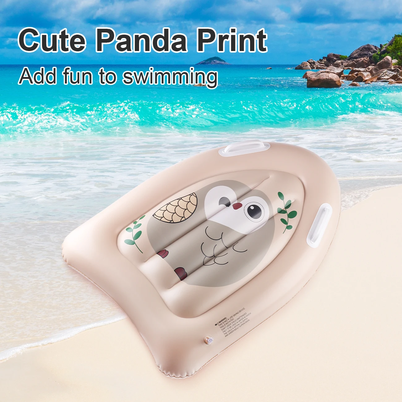 1 Stück Aufblasbares Strand-Bodyboard mit Griffen, Aufblasbares Surfbrett, Schwimmbrett für Strand und Pool