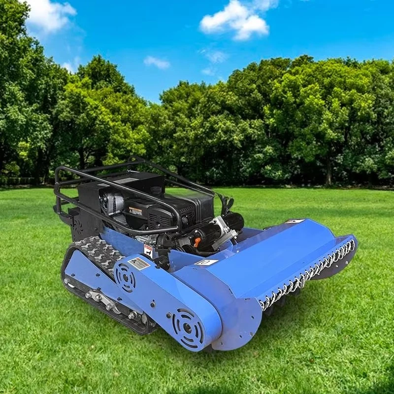 for .New Arrival Mini Farm Flail Lawn Mower 800mm 1000mm 1200mm RC Home Robotic Crawler Lawn Mower for Grass Cutting