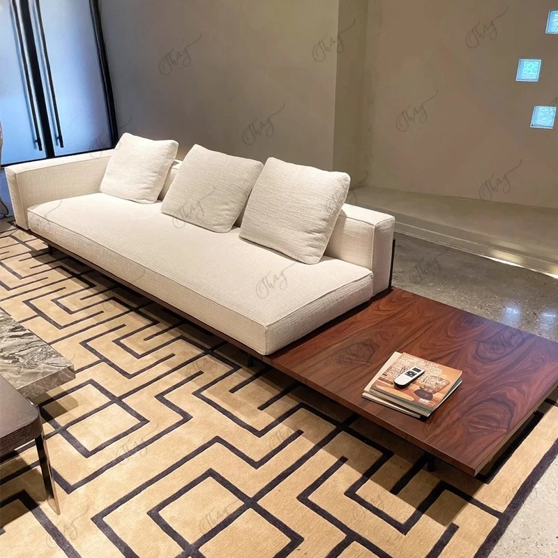LX minimalist fabric sofa living room villa light luxury three-person combination complete customization
