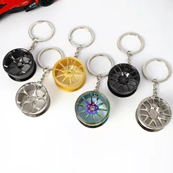 Simulation Rims Model Metal Keychain Durable Zinc Alloy Keys Bags Pendant for Men's Punk Style Car Wheel Hub Personalized Gifts