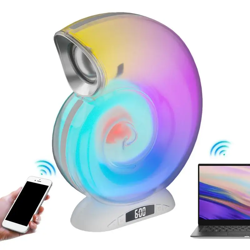 Music Speaker Adjustable Conch Shaped Wireless Speakers Night Light Travel Audio Multifunctional Portable Speakers With Soft