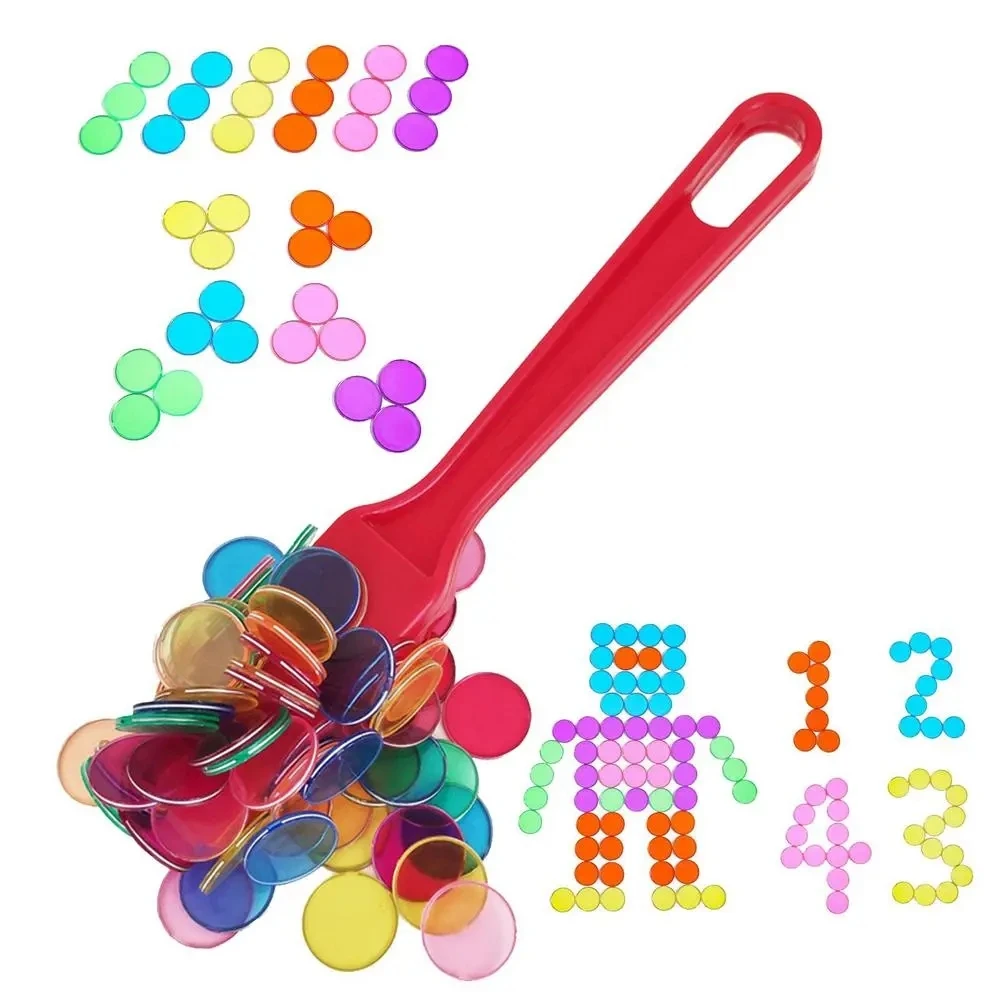 Bingo Chips Coin Toy Toddler With Magnetic Rod Accessories With 100pcs Mix Color Chips For Senior Family Game Nights Educational