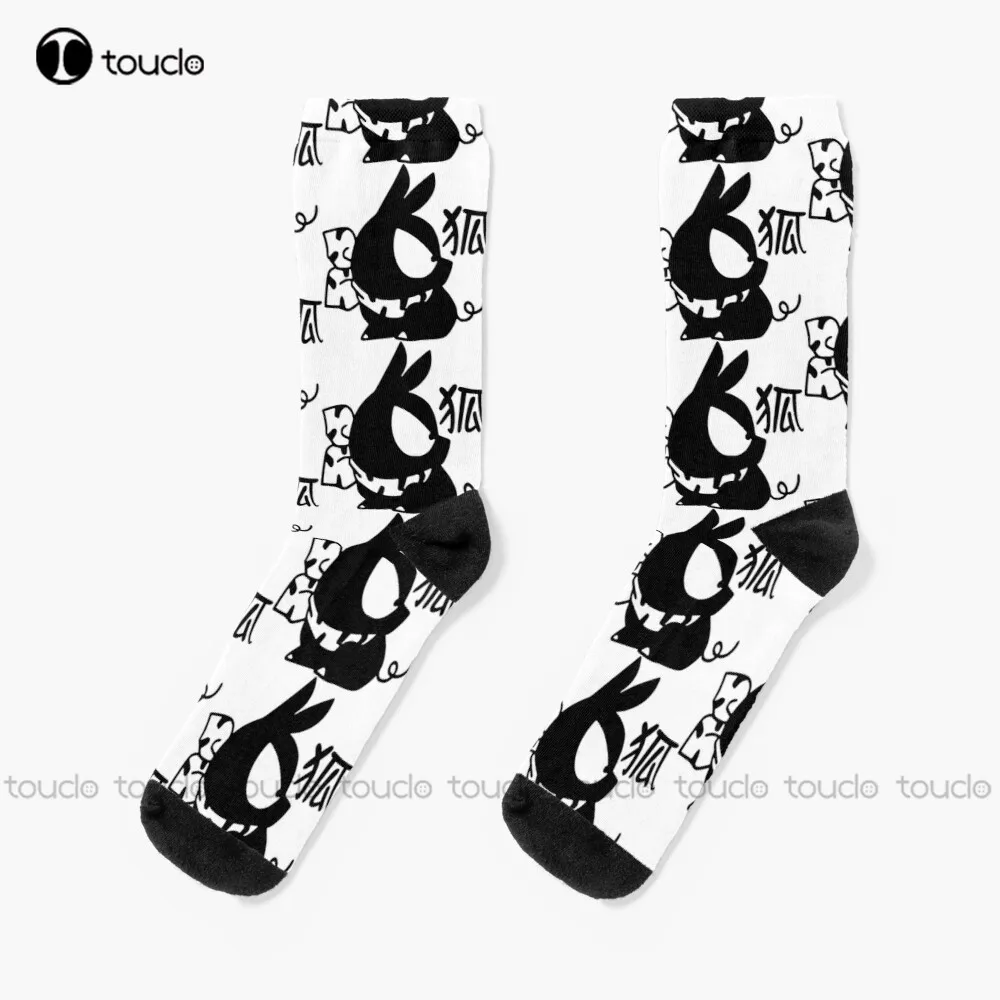 

P-Chan "Pig" Kanji Ranma 1/2 Socks Womens Black Socks High Quality Cute Elegant Lovely Kawaii Cartoon Sweet Cotton Sock Colorful