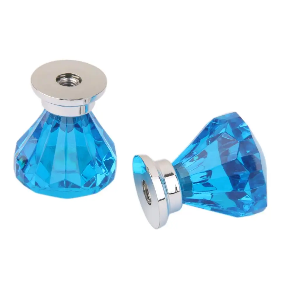 드레서 가구 문용 매력적인 크리스탈 다이아몬드 모양 서랍 손잡이 2개