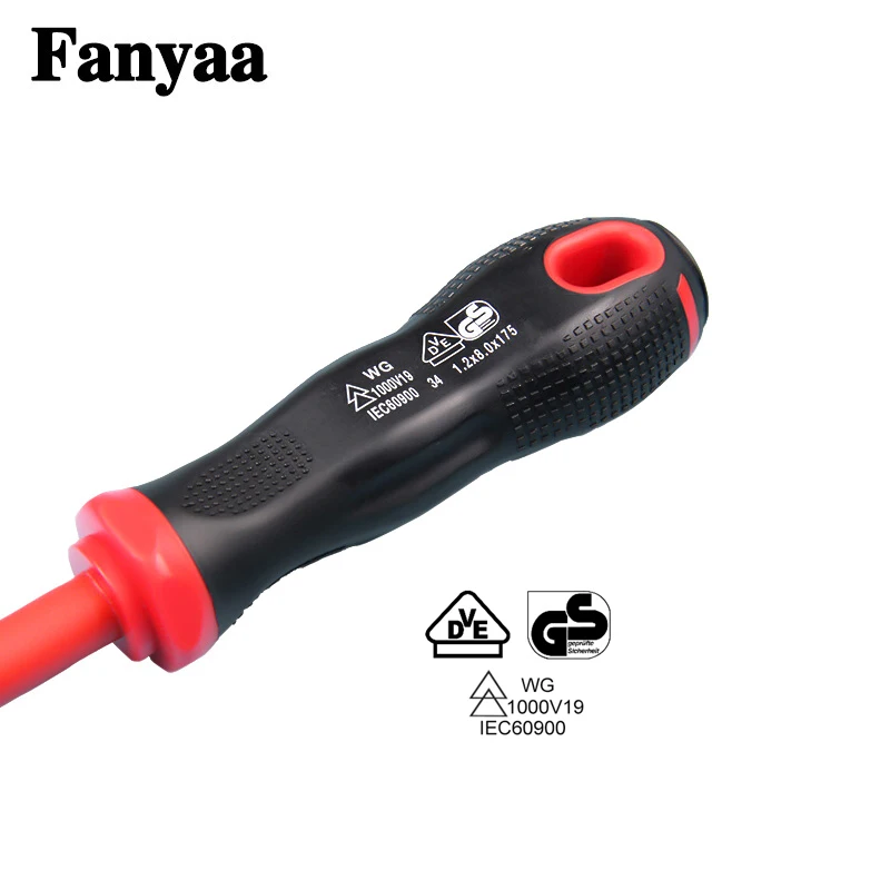 Fanyaa VDE Insulated Electricians Screwdriver, Slotted, Phillips Individual, 1000V Screw Driver Bits Hand Tool