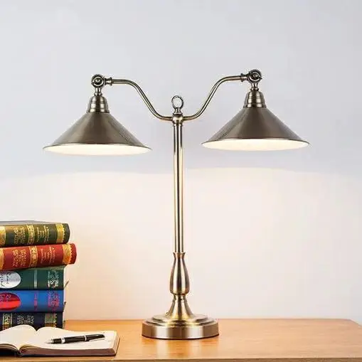 European retro double-headed bar table lamp neoclassical American living room bedroom study soft decorative lamp