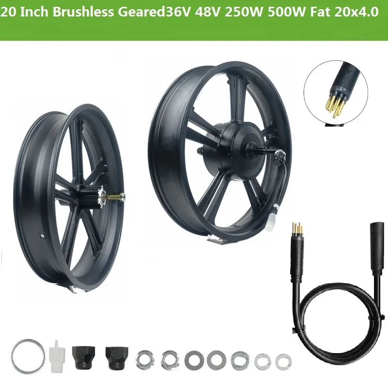 20 Brushless Hub Motor 48V 500W for Fat Tire E-Bike