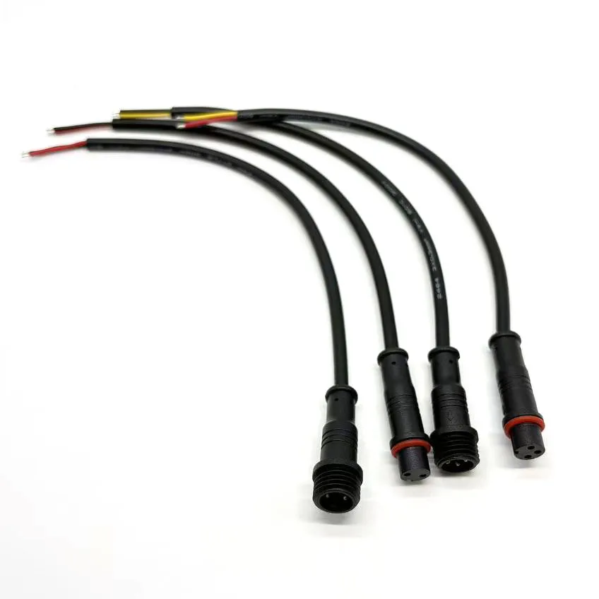 1PCS Black 2Pin 3Pin Waterproof Connector Cable Male Plug And Female Plug For LED connecting wire