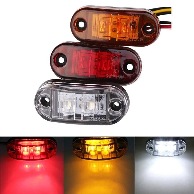 1pc 24v 12v Led Side Marker Lights for Trailer Trucks Caravan Side Clearance Marker Light Lamp Amber Red White 10-30V