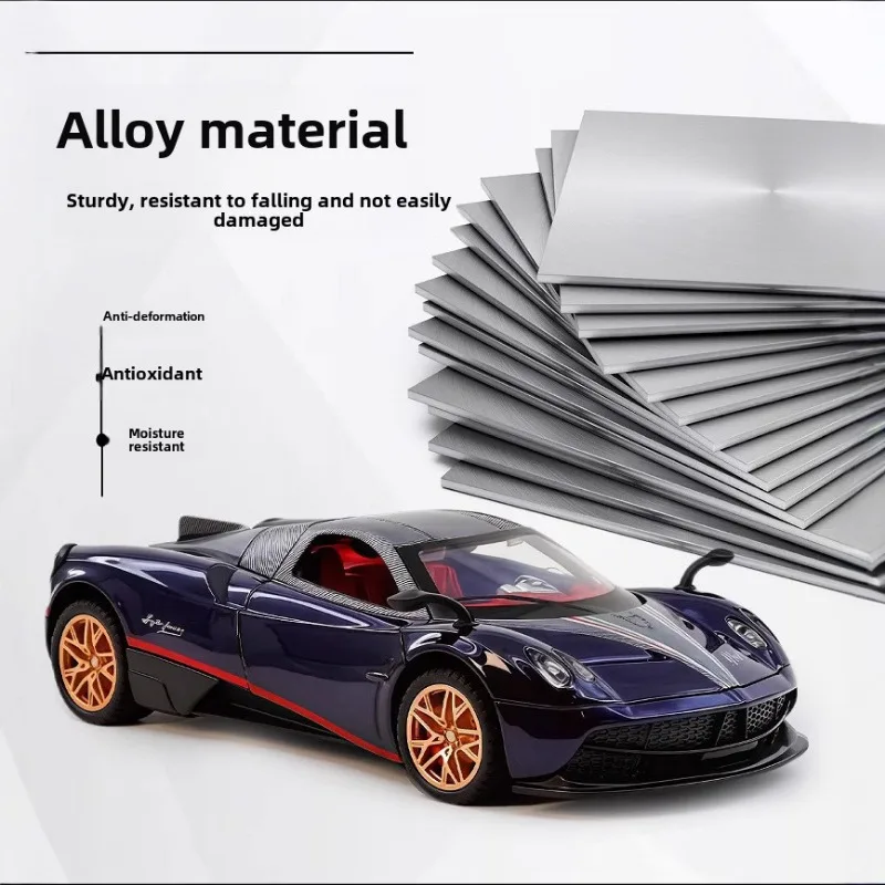 Simulation 1:32 Pagani Huayra Sports Car Model Alloy Children Toy Vehicle Sound and Light Pull Back Toy Ornaments Birthday Gift