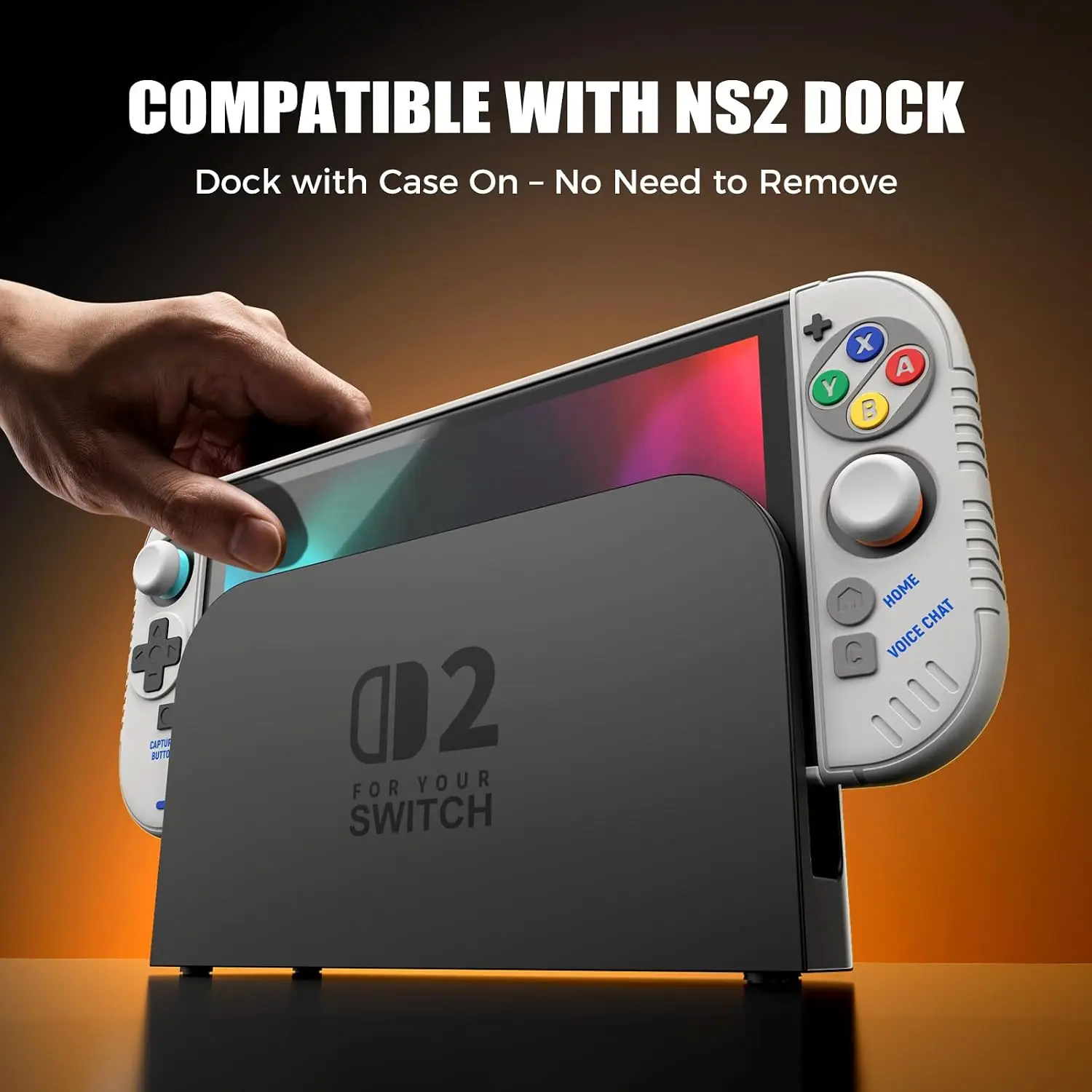 IINE Retro SFC Themed Full Body Handheld Sleeve Soft Silicone Anti-Slip Controller Shell for Nintendo Switch 2 Gaming Console - view 3