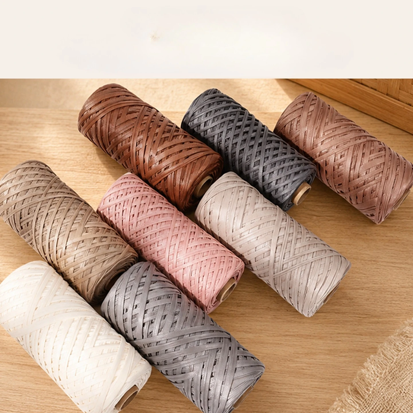 150g Simulated Leather Thread PU Leather Weaven Thread New Handmade DIY Storage Basket Waist Belt Shoulder Bag Cloth Strip Yarn