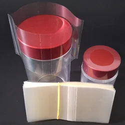 400X PVC Heat Shrink Film Blower Heat Seal Flat Mouth Transparent Plastic Heat Shrinkable forBottles Neck Caps Jar Lids Pot