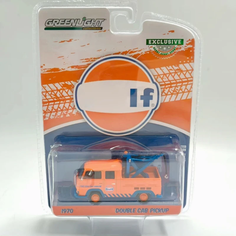 GreenLight 1:64 1970 VW لاقط الكابينة المزدوجة مع هوك سبيكة نموذج سيارة الكبار الكلاسيكية جمع عرض هدية تذكارية لعبة الصبي