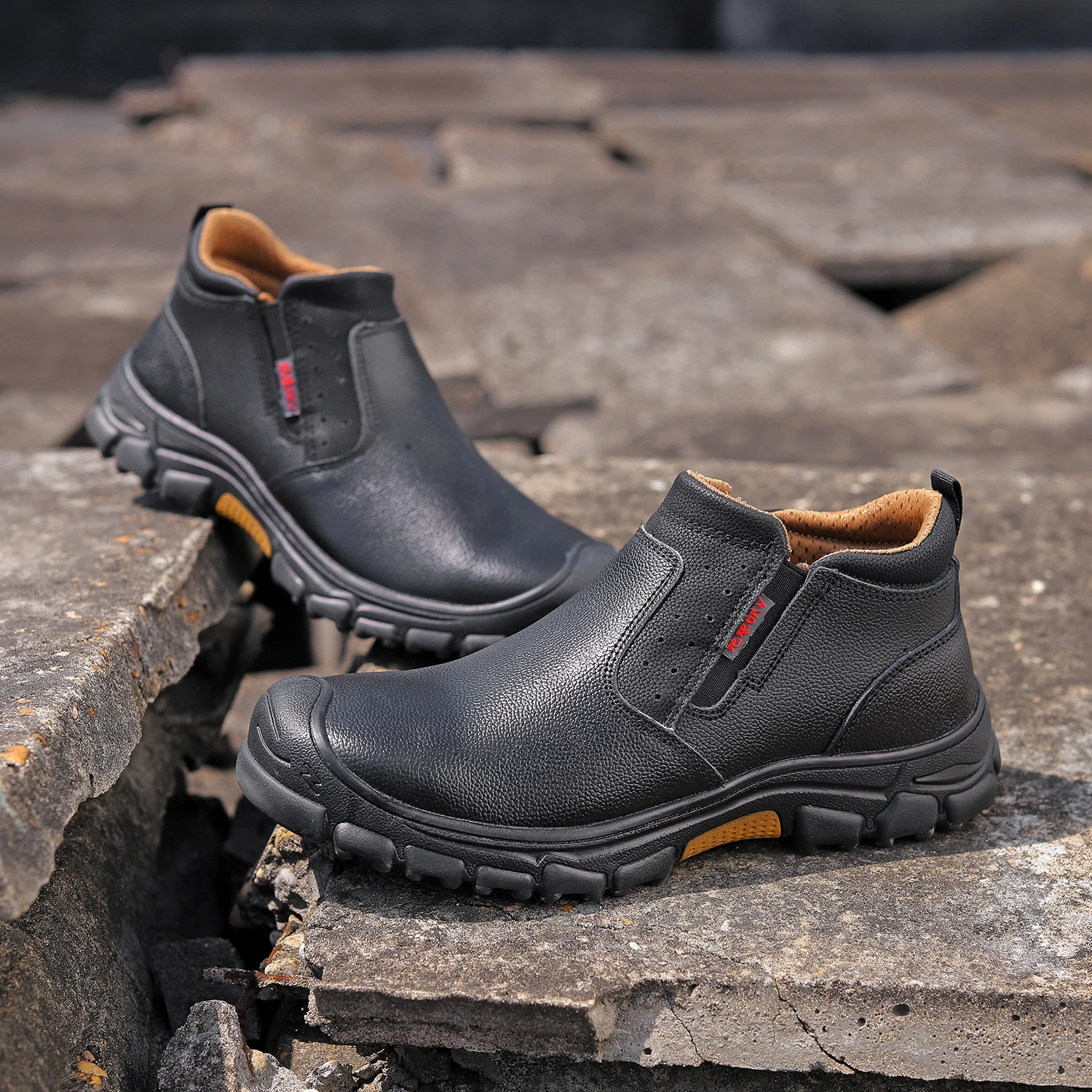 Light Weight Safety Shoes Waterproof Boots Steel Toe Boots for Men Anti-smash Anti-Puncture Work Sneakers Slip On Work Shoes image 3