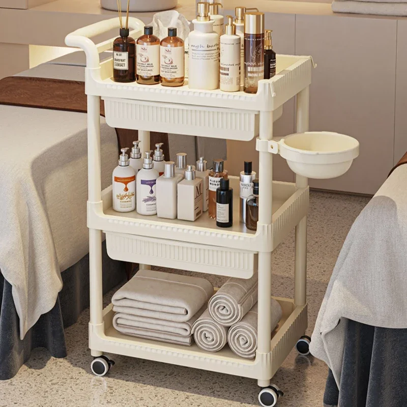 Barbershop Ironing Tool Trolley Professional Instrument Storage Cart Multi-layer Beauty Trolley Stable Bold Hairdressing Cart
