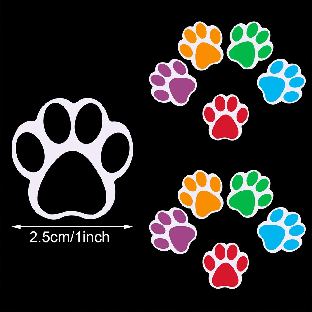 3 Rolls Pet Footprint Stickers Unique Attractive Design Strong Adhesive Wrapping Stickers for Biscuit Bags School Bags Room