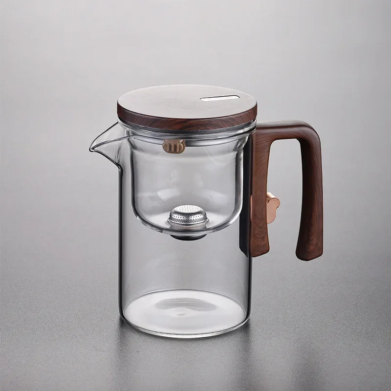 520ML/720ML Magnetic Glass Teapot, Detachable Injector, Teapot Tea Water Separator, Household Lazy Tea Artifact