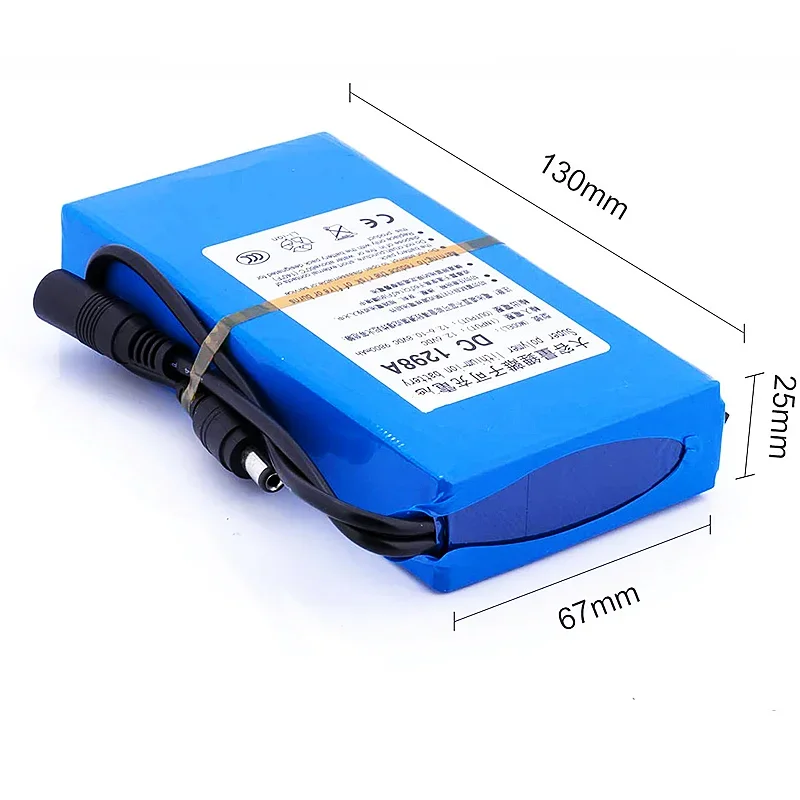 Original 12V 9800mAh Rechargeable Portable Lithium Polymer Battery Pack for CCTV Camera Wireless Transmitter DC1298A 12v Battery