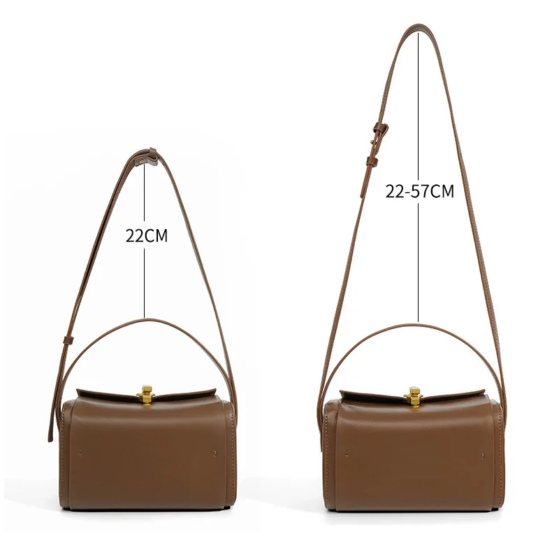 2023 Korean Vintage Box Bag Women Split Cowhide Leather Underarm Shoulder Bag Lady Ins Fashion Small Square Messenger Handbag