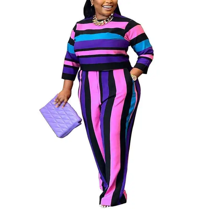 

Large 218303 Women's 2025 Autumn New Round Neck Long Sleeve Striped Pullover New Line