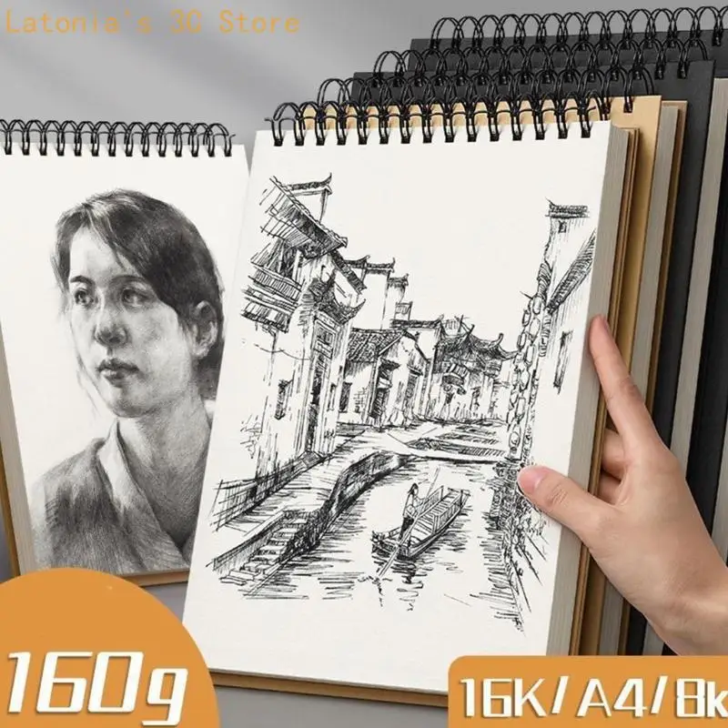 Art drawing notebook with top wire and 60 sheets for creative work X3UB