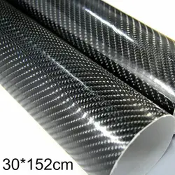 30*152cm car 7D carbon fiber sticker high gloss Vinyl Film Intrior Wrap Stickers interior film body sticker Auto Accessories