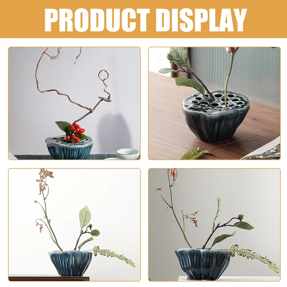 

Small Lotus Pod Ceramic Vase Decorative Flower Vase Wedding Table Centerpiece Dried Flower Pot Decor